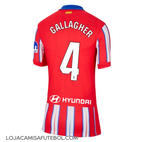 Camisa de Futebol Atletico Madrid Conor Gallagher #4 Equipamento Principal Mulheres 2024-25 Manga Curta